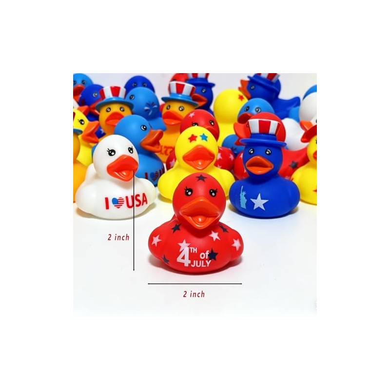 72 Pack Patriotic Rubber Ducks Bulk - 250th Anniversary 4th