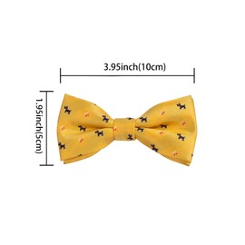 Alizeal Boys Pre-tied Bow Tie Polka Dot Stripe Novelty Pattern Birthday Party School Kids Bow Tie, Yellow Dog