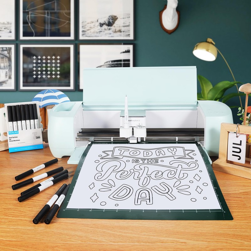 REALIKE Black Dual Tips Marker Pens for Cricut Maker 3/Maker/Explore