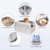 Henkelion Stainless Steel Cat Litter Box with Lid, 20" L