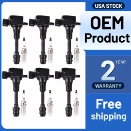 6 Pack Ignition Coil & Iridium Spark Plug For 2005-2019 Nissan Frontier 4.0L V6