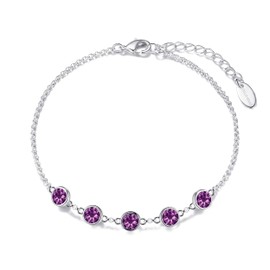 Philip Jones June Birthstone Bracelet Created with Alexandrite Zircondia® Crystals