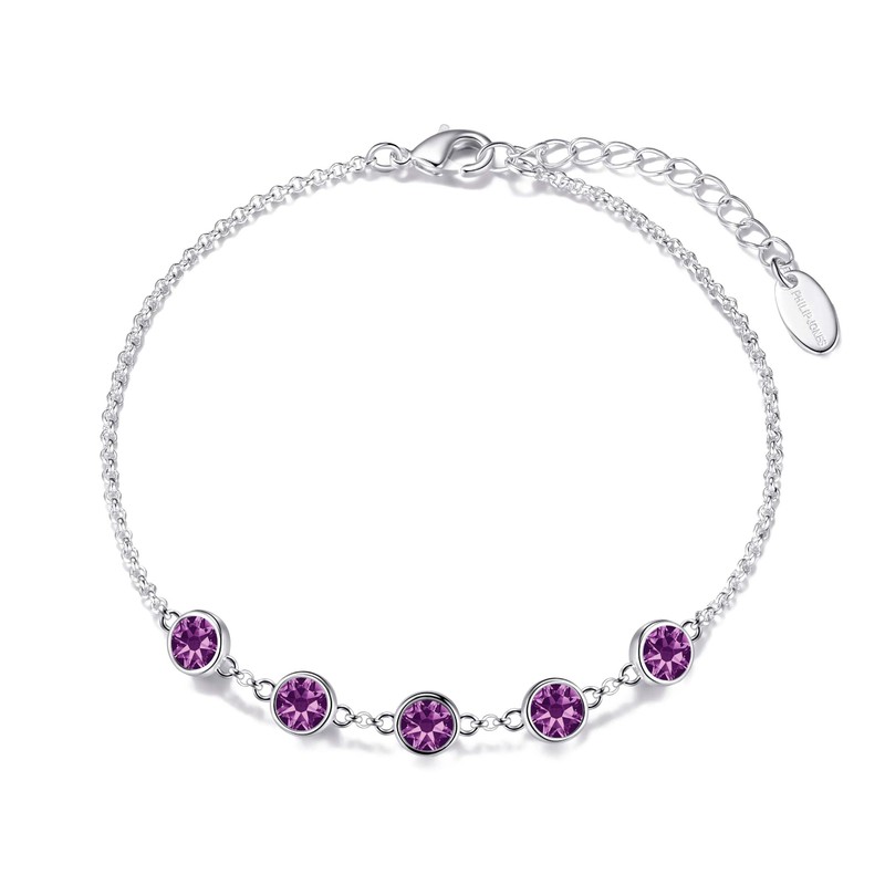 Philip Jones June Birthstone Bracelet Created with Alexandrite Zircondia® Crystals