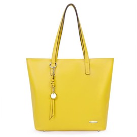 Pomelo Best solid color, Women's Shopper, Large Ladies’ Bag for Office School Shopping - Color: yellow