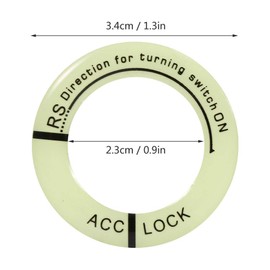 KIMISS Ignition Switch Decoration Ring, Car Motorcycle Luminous Ignition Switch Key Ring Circle Cover Trim Universal Ignition Ring in The Dark (Black)