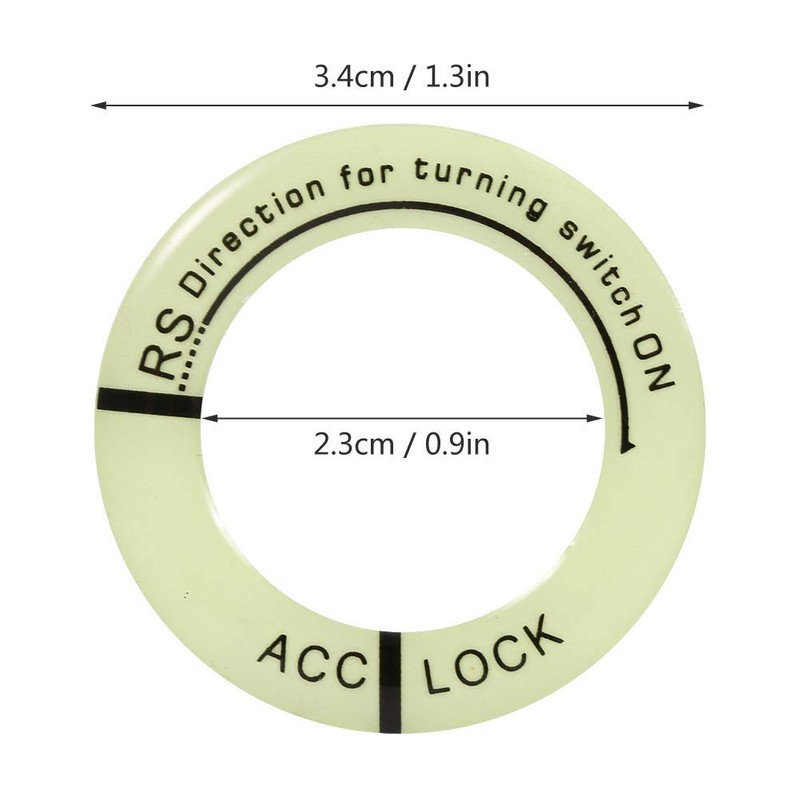 KIMISS Ignition Switch Decoration Ring, Car Motorcycle Luminous Ignition Switch