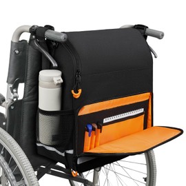 LEFOR·Z Large Wheelchair Bags to Hang on Back,Wheelchair Backpack Bag,Wheelchair Accessories Pouch Storage Bag with Thermal Insulation Pocket for Adults & Senior,Bag Only(15 x 5.5 x 16 inch)