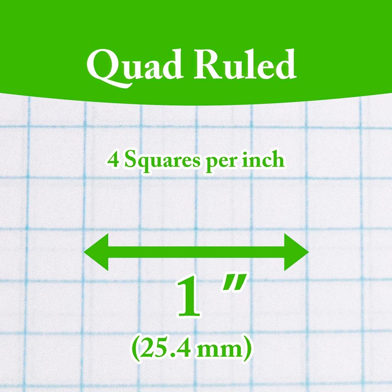 BAZIC 100 Ct. 4-1" Quad-Ruled Filler Paper