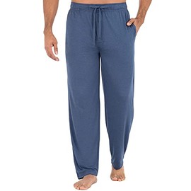 Fruit of the Loom Men's Knit Performance Pajama Sleep Pants (Blue Stripe, Large)