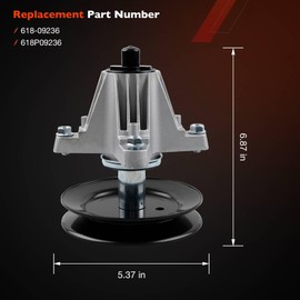 618P09236 Mower Deck Spindle Compatible with Cub Cadet XT1-GT54, XT1-ST54, ZT1-54, ZT2-54, ZTS2-54; Craftsman Z5800, T3200; Troy Bilt Mustang 54XP, Mustang Z54 54" Decks Spindle Replaces# 618-09236
