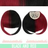 FELENDY Clip in Bangs Black and Red Fake Bangs Natural