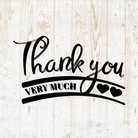 Thank You Decals Peel and Stick - Wall Vinyl Decals Stickers - Cute Wording Quote Sign Customer Client Business - Car Window Truck Laptop Tumbler - Salon Shop Store Studio Room Decor DWSV18650