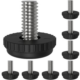KOMOHOM Adjustable Feet Levelers Furniture Levelers with Threaded Inserts Adjustable Leveling Feet 5/16-18 Stainless Steel Screw-in Furniture Levelers, (8 Pcs)