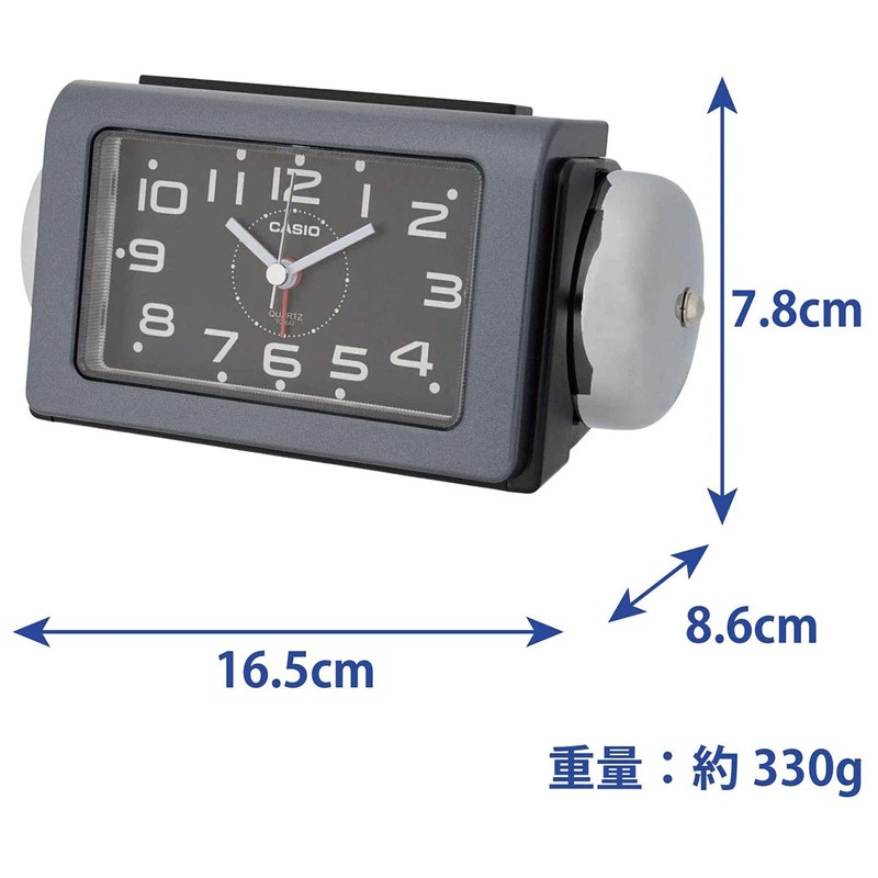 Casio TQ-647-1JF Alarm Clock, Bell, Black, Analog, Sleep Buster, Snooze