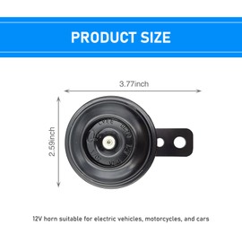 Sumjig Pack-1 Car Snail Horn Whistle, 2.59In x 3.77In Vehicle Disc Horn, Universal Automotive Speaker Accessories, for Most Cars, Trucks and Vans (Black)