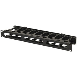 NavePoint High Density 1U Steel 19 Inch Rack Cable Manager Plastic Snap Hinge Fastened Cover