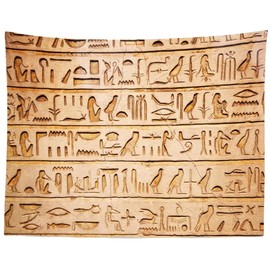 BELECO Egypt Hieroglyphs Tapestry Ancient Egypt Hieroglyphic Carvings Wall Mural Tapestry Backdrop Egyptian Art Photos History Culture Tapestries Wall Decor for Bedroom Living Room Dorm 60x40 Inches