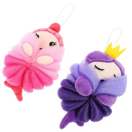 Healvian 6pcs Cartoon Bath for Boy Girl Exfoliating Body Scrubbers Mermaid Soft Mesh Shower Accessories for Bathing and Cleaning Boy Girl Skin