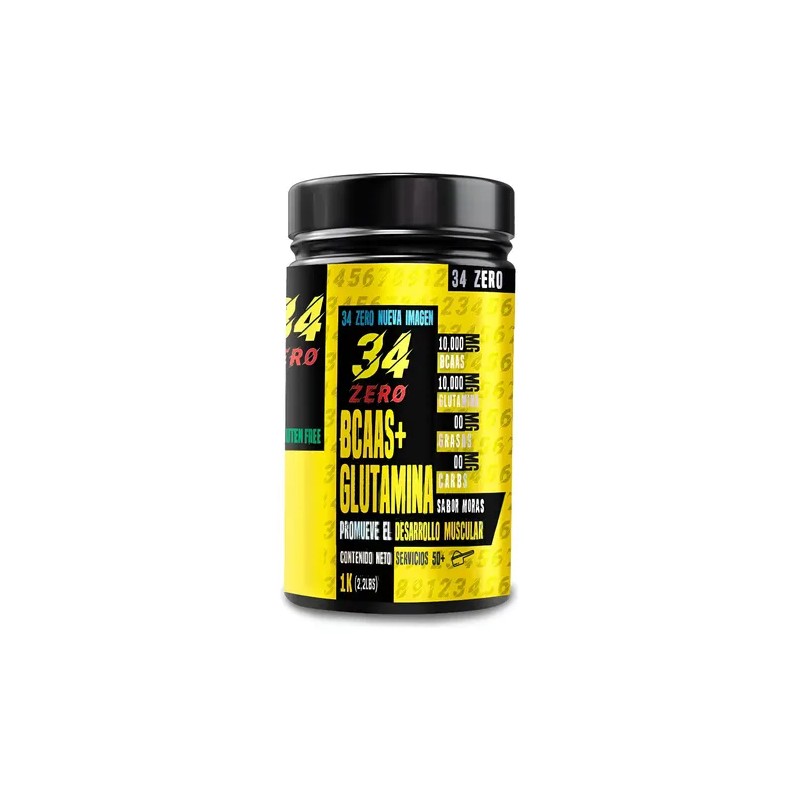 Aminoácidos Bcaas Glutamina 34 Zero 1kg Varios Sabores