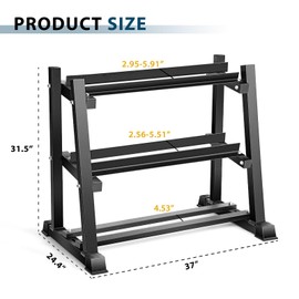 Bongkim Dumbbell Rack, Weight Rack for Home Gym, 3 Tier Weight Plate Rack for Dumbbells and Kettlebells, Dumbbells Weights Rack for Home 1100LBS