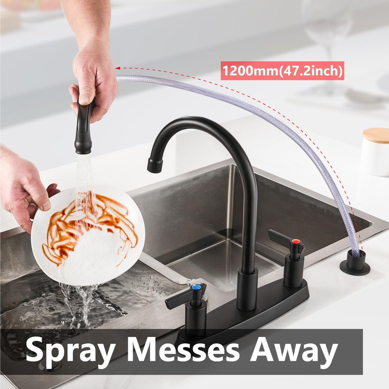 GBBNE Kitchen Faucet with Sprayer 2 Handle Kitchen Sink Faucets