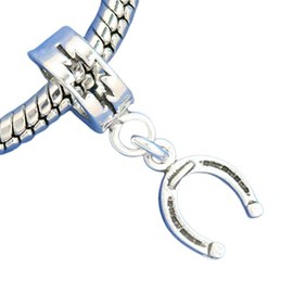 Wholesale Charms Lucky Horseshoe 925 Sterling Silver European Bead Charm Horse Shoe Good Luck DIY Crafting