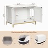 Homhedy Cat Litter Box Enclosure, Cat Washroom Furniture with Metal