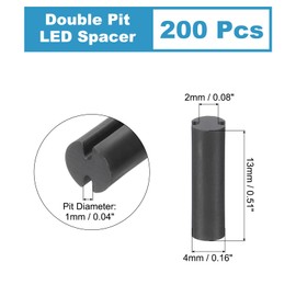 PATIKIL 200pcs LED Spacers, 4mm OD 13mm Height Double Pit Nylon Light Emitting Diode Holder LED Light Insulation Column PCB Mounting Support for LED Protection and Fixation, Black