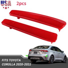Unbranded Rear Left Right Side Bumper Reflector Cover For 2020 2021 2022 Toyota Corolla US