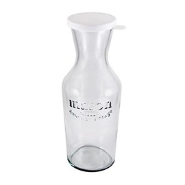 Grant Howard Mason Classics Embossed Glass Carafe and Decanter with White Screw Top, 34 oz