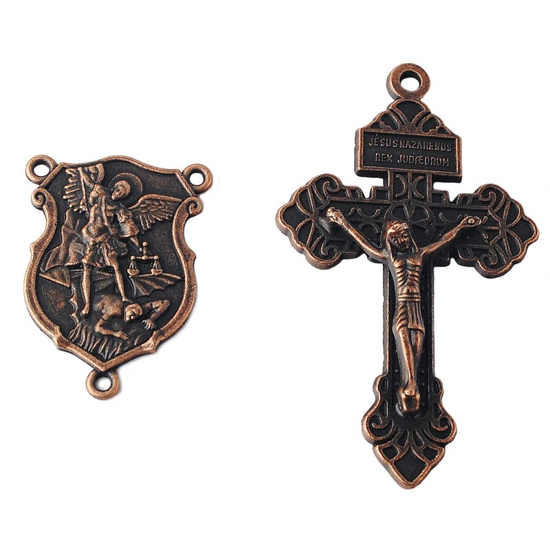 Luomu 4 Sets of Saint Michael Centerpiece and Pardon Crucifix