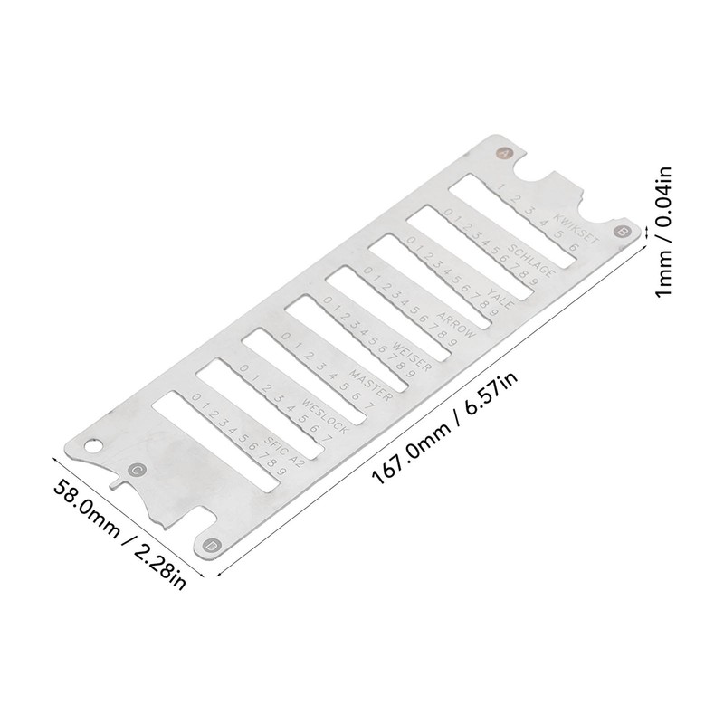 Key Decoder Spring Steel High Accuracy Portable Multifunctional 8 in