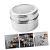 Ipetboom 8pcs Magnetic Stainless Steel Spice Tins with Transparent Lids