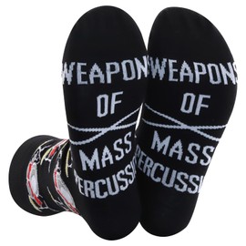PWHAOO 1 Pair Drummer Socks Weapons of Mass Drumsticks Music Band Member Gift (WEAPONS OF MASS Socks)