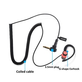 HYSHIKRA 3.5mm Surveillance Earpiece, Listen Only G-Shape Headset for Walkie-talkies Ham Transceiver, Radio Speaker Mic Jacks Accessories