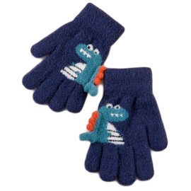 InSomila Dinosaur Gloves, Children's Gloves, Cute, 5 Finger Gloves, Autumn, Winter, Thermal, Cold Protection, Elementary School Students, Boys, Girls, Kids, Kindergarten, Commuting to School, Cycling,