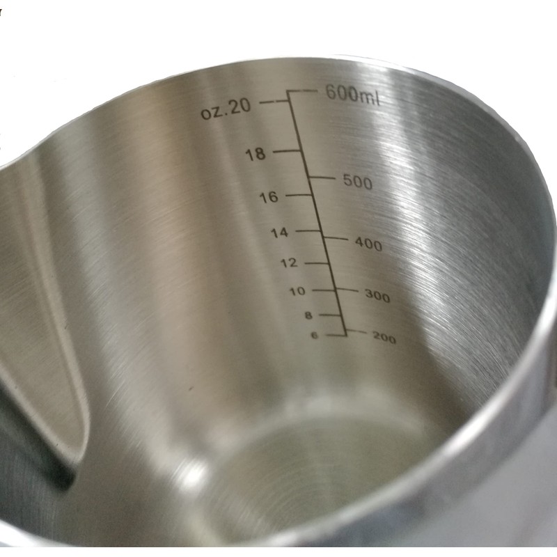 QLESHINING Milk jug Frothing with Thermometer, Stainless Steel Coffee Pitcher