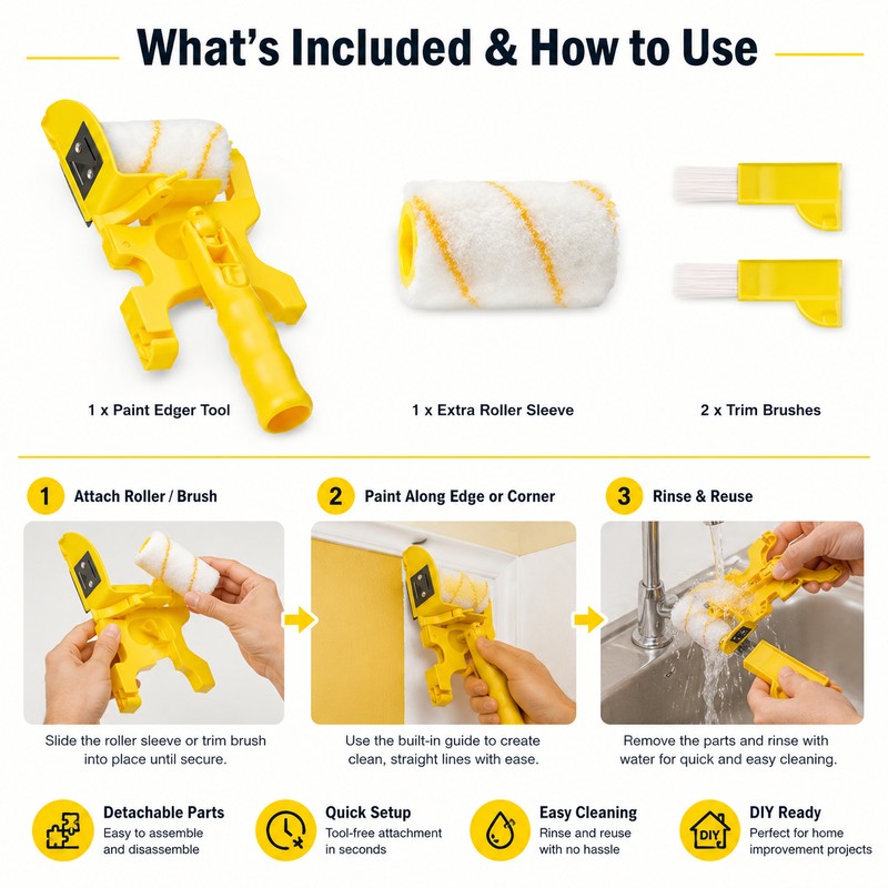 Paint Edger Roller for Wall Decorating – Adjustable Corner Guard