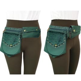 Vanlison Leg Bag Thigh Bag for Women Renaissance Bag Lace Waist Bag Festival Bag Hip Bag Renaissance Belt Bag Women, Green, Small, Renaissance Bag