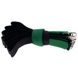 10x Velcro Cable Ties 400 x 30 Black / Green Velcro/Velcro on Equilateral Velcro