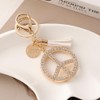 YONGYAN Crystal Peace Sign Keychain Purse Handbag Pendant Rhinestone Car