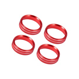 Motoforti 4pcs Air Conditioner Knob Ring Covers Fit for Ford F150 XLT 2015 2016 2017 2018 2019 Red Long-lasting