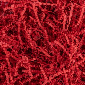 Sukh 8OZ Crinkle Cut Paper -Reusable Paper Shred Filler as Confetti Paper Stuffing Baskets Filler for Cute Easter Wedding Birthday Decorative Craft Box Bags Wrapping Supplies（Red）