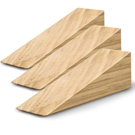 Wooden Door Stoppers - Handmade Acacia Wood Door Wedge - Home Security Door Jammer for Bottom of Door - Suitable for All Floor Types - 3 Pack