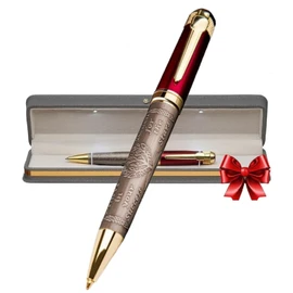 S&R Somit Fancy Pen For Men and Women With Gift Box - Valuable Luxury Pen for Business and Office, Executive Gift for Family & Friends - Special Engraving & Led Decorative Box (RED GOLD)