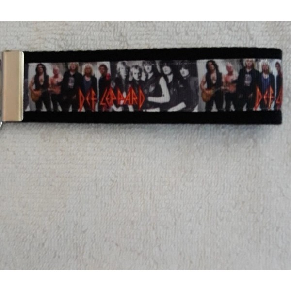 Def Leppard inspired 6" Keychain Key Fob Wrist Strap Ring