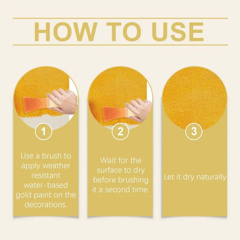 2pcs Water-based Weather-resistant Gold Paint,150g Water