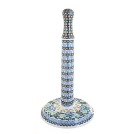 Blue Rose Polish Pottery Lily of the Valley Paper Towel Holder