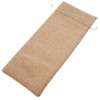 12pcs Simple Linen Fabric Wine Bag with Drawstring Champagne Decorative