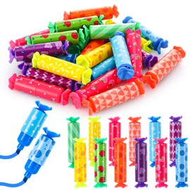 Vyuwast Pack of 24 Mini Highlighters Children, Candy Textliner Pens Students 6 Colours, Funny Stationery Highlighter for School Party Bag Fillings (Fruit, Geometric Style)